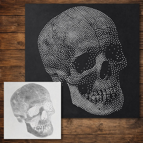 Human skull stipple - skull, #1