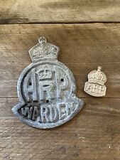 WW2 ARP Plaque & Silver Badge 