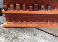 8 Vintage Mixed Wood Hand Turned Carved Thimbles