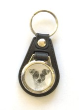 JACK RUSSELL TERRIER- DOG KEYRING IN GIFT POUCH -From Drawing By Joanne T Kell 