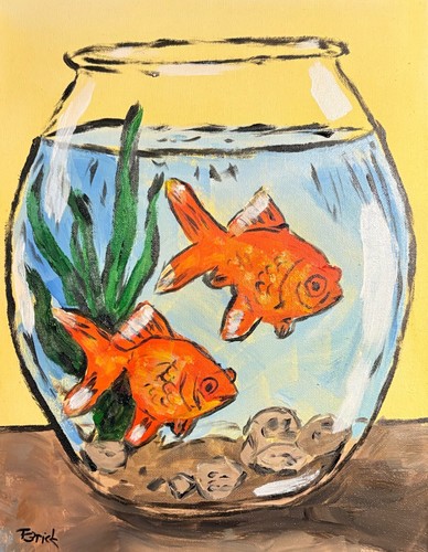 Original colorful goldfish - original,
