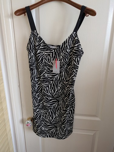 Oasis strappy mini dress zebra