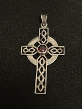 Vintage Celtic Cross Pendant 925 Sterling Solid Silver 1.85" Inch (4.7cm) 3.1g