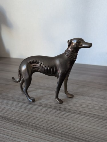 Bronze small greyhound statue - bronze,