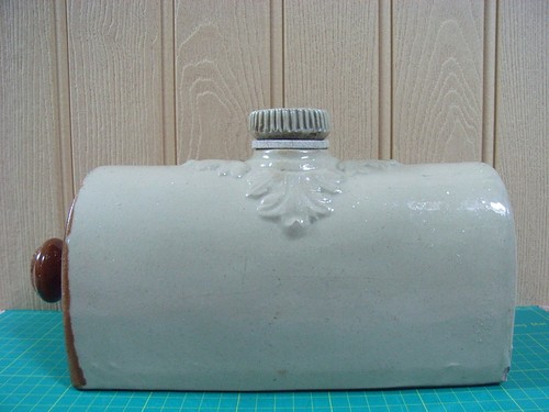 Vintage stoneware bed warmer - stoneware,
