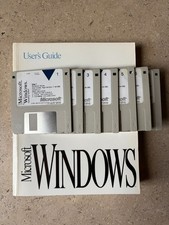 Vintage Microsoft Windows Ver 3.1 on 3.5" Floppy Disks - Set of 7 plus Manuals