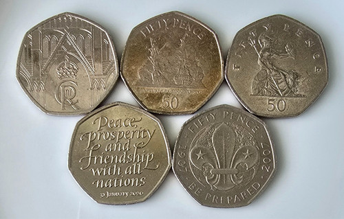 British 50p coin collection - british,