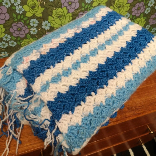Chunky soft warm knitted - warm, blue