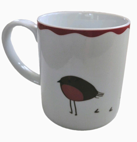Tea coffee mug - robin, red