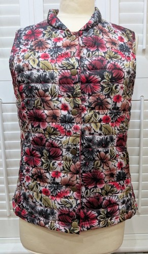Ladies floral padded gilet - padded,
