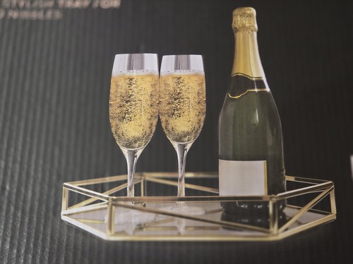 Gold mirrored drinks - drinks, nibble