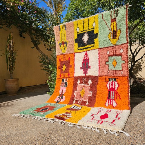 Colorful moroccan azilal rug - moroccan,