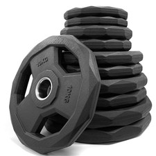 TnP 2" Olympic Hex Weight Plate Rubber Coated Tri Grip Barbell Gym Fitness NEW