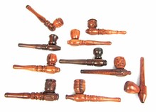 Wooden Tobacco Smoking Pipes Dry Herb Pocket Small Medium Size Design
