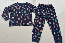 Joules Navy with Festive Design Christmas Pyjamas - Age 5 4-5-6 Years