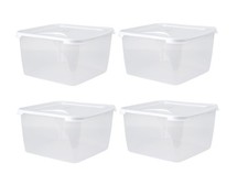 4 Large 15L Food Storage Containers With Lid BPA Free Preserve Cake Tub 32.5cm