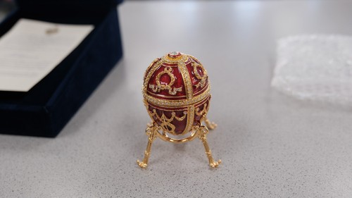 Faberge egg red - millennium, w/