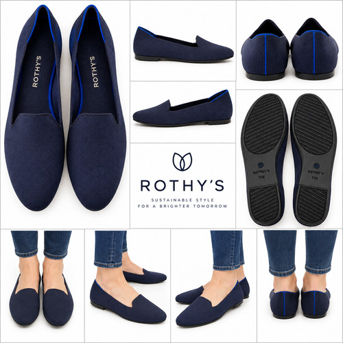 Rothy navy blue trim - blue-,