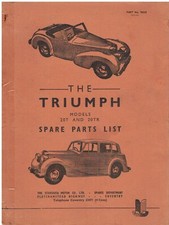 TRIUMPH RENOWN SALOON 20T & 2000 ROADSTER 20TR ORIG 1949 FACTORY PARTS CATALOGUE