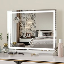 Hollywood Large Makeup Mirror Vanity Mirror Dimmable LED 3 Color Light 58*46cm