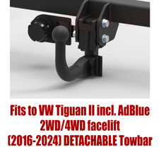 Detachable tow bar - detachable, vw