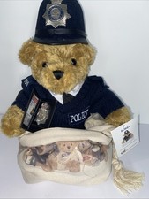 Great British Teddy Bear Co. Bobby Bear with Hessian Bag Boxed New Very Cute