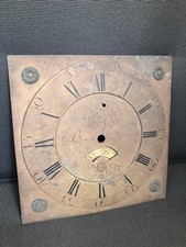 Antique Vintage Engraved Long Case Clock Dial Old Sold Brass Timepiece Part