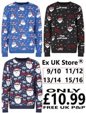 Kids Christmas Sweatshirt XMAS Jumper Festive Top Boys Girls 9 to 16 Years New