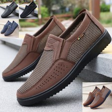 Mens Leather Slip On Walking