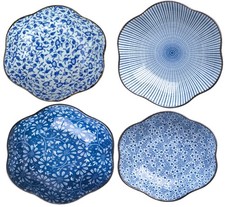Mix Set 4 Ceramic Salad Bowls 7.25inch Plate Dining Tableware Japanese Crockery
