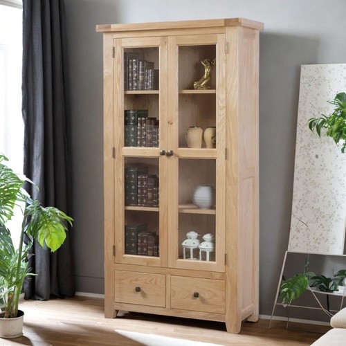 Solid oak glazed display - solid,