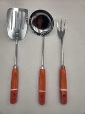 Skyline Chrome Vintage Utensils Made In Belgium England Spatula Ladle Orange