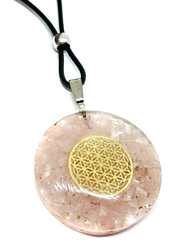 Rose quartz necklace pendant - quartz,