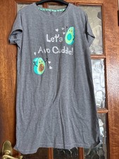Ladies LOVE TO LOUNGE at PRIMARK Pull On 'LETS AVO' CUDDLE Avocado Night Shirt M
