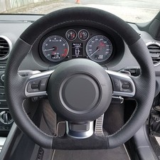 Alcantara Steering Wheel Cover Genuine Leather Wrap for AUDI A3 S3 SPORTBACK