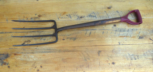 Vintage garden fork - spear, &
