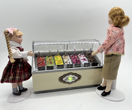 Dolls house ice cream - dolls, counter