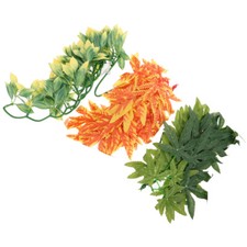  3 Pcs Plants for Snake Vivarium Silk Climbing Pet Rattan Turtle Tank Decor