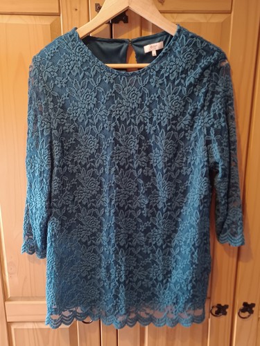 Cotton traders teal lace - teal,