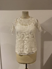 Blouse ivory lace overlay