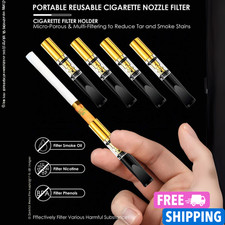 5pcs Reusable Cigarette Filter Holders Portable Tar Reducing Smoke Filters Men