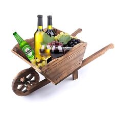 WOODEN WHEEL BARROW WINE BASKET FRUIT CART CHRISTMAS WINE GIFTS STORAGE BUCKET