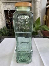 vintage green glass pasta bottle/container