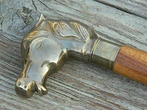 Antique brass horse head - brass,