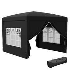 Outsunny 3x3m Pop Up Gazebo Tent, Black, Refurbished