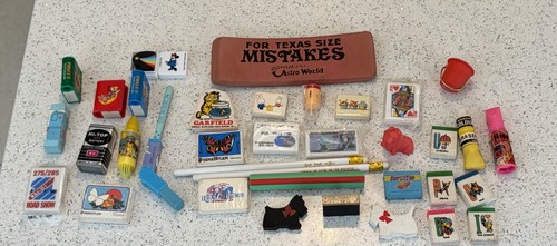 Vintage job lot erasures - of,