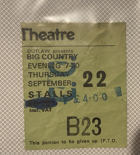 Big country ticket - country, stub