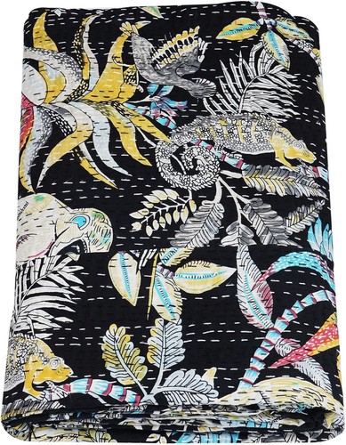 Queen black monkey printed - black,