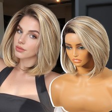 Balayage Ash Blonde Brown Bob