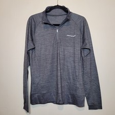 Mclaren Mens Grey Pullover Long Sleeve Top Qtr Zip Wool Blend Sz S Lightweight 